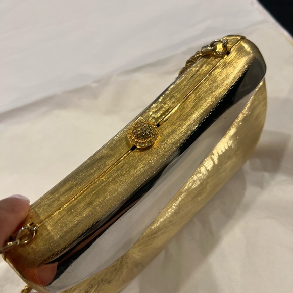 Vintage Italy made Gold and Silver Metallic Clutch - Picture 4 of 16